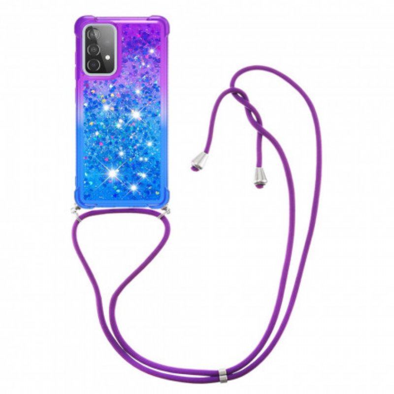 Etui do Samsung Galaxy A52 4G / A52 5G / A52s 5G Silikonowe Cekiny I Sznurek