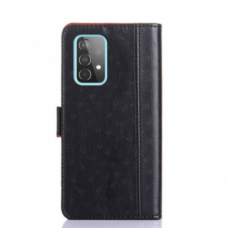 Etui Folio do Samsung Galaxy A52 4G / A52 5G / A52s 5G Dwukolorowa Tekstura Skóry Strusia