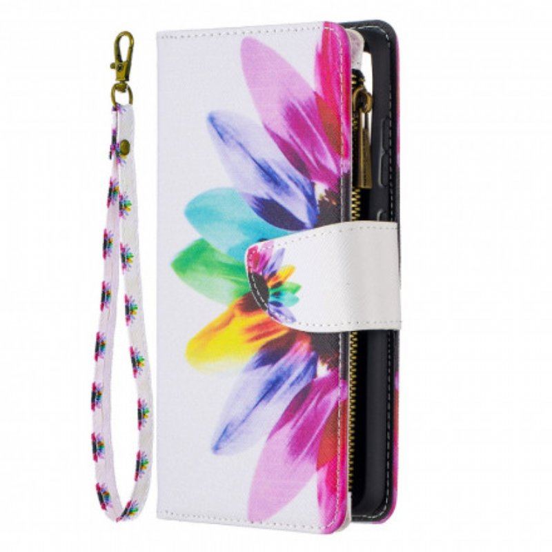 Etui Folio do Samsung Galaxy A52 4G / A52 5G / A52s 5G Kieszonka Zapinana Na Zamek W Kwiaty