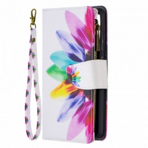 Etui Folio do Samsung Galaxy A52 4G / A52 5G / A52s 5G Kieszonka Zapinana Na Zamek W Kwiaty