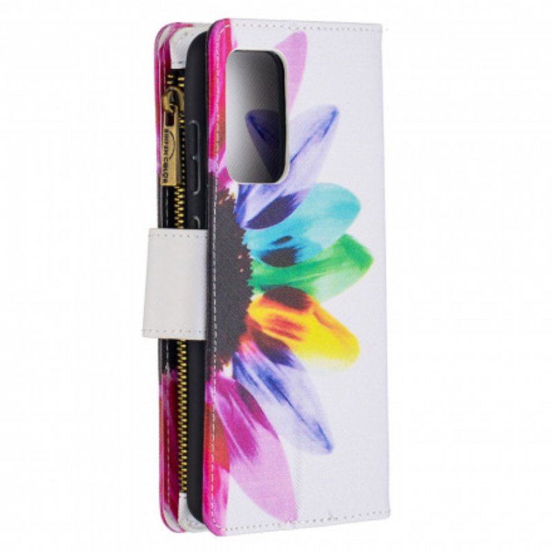 Etui Folio do Samsung Galaxy A52 4G / A52 5G / A52s 5G Kieszonka Zapinana Na Zamek W Kwiaty