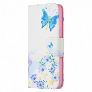 Etui Folio do Samsung Galaxy A52 4G / A52 5G / A52s 5G Malowane Motyle I Kwiaty