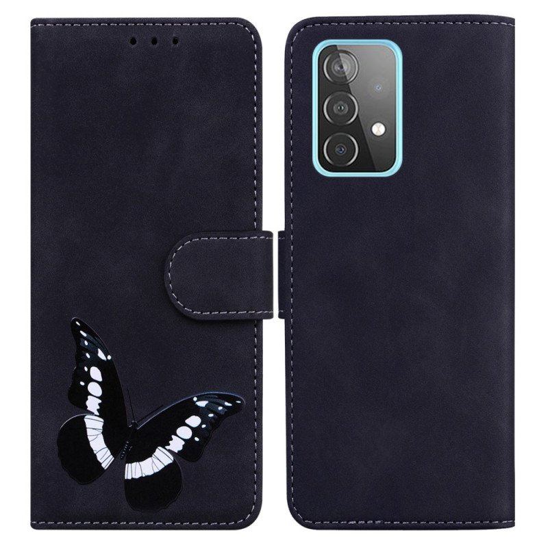 Etui Folio do Samsung Galaxy A52 4G / A52 5G / A52s 5G Motyl Dotykający Skóry