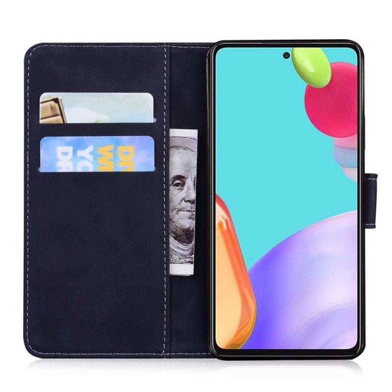 Etui Folio do Samsung Galaxy A52 4G / A52 5G / A52s 5G Motyl Dotykający Skóry