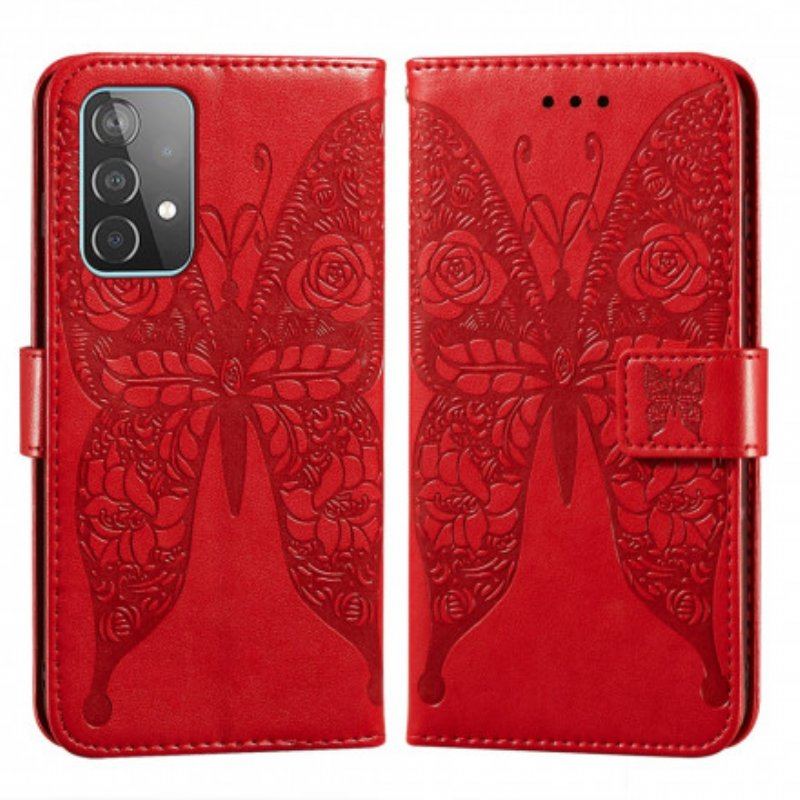 Etui Folio do Samsung Galaxy A52 4G / A52 5G / A52s 5G Motyl Kwiatowy Wzór