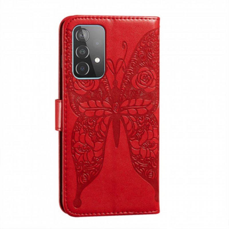 Etui Folio do Samsung Galaxy A52 4G / A52 5G / A52s 5G Motyl Kwiatowy Wzór