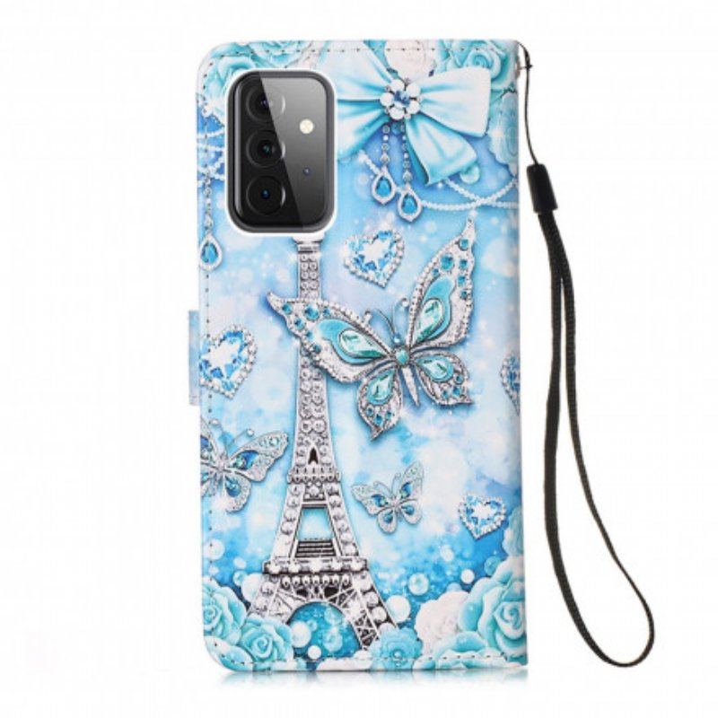 Etui Folio do Samsung Galaxy A52 4G / A52 5G / A52s 5G Motyle Wieży Eiffla