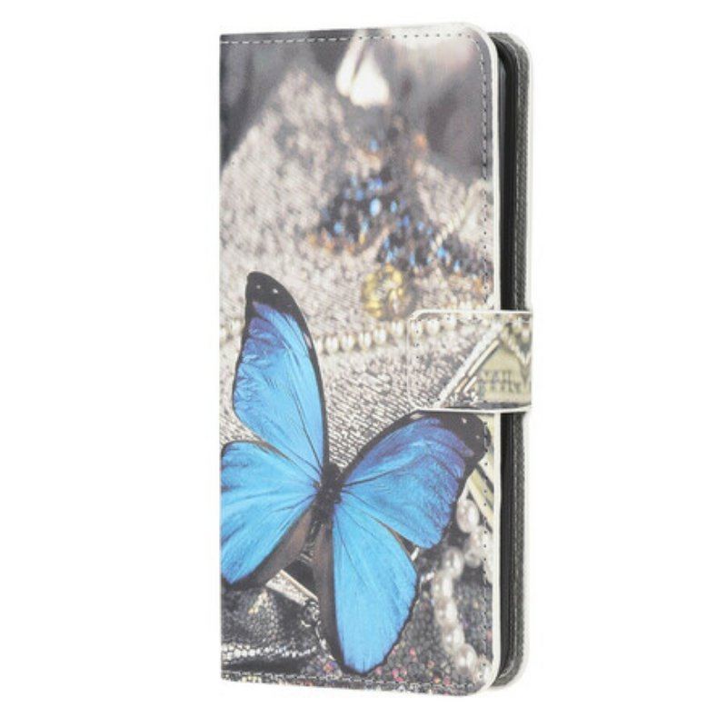 Etui Folio do Samsung Galaxy A52 4G / A52 5G / A52s 5G Niebieski Motyl