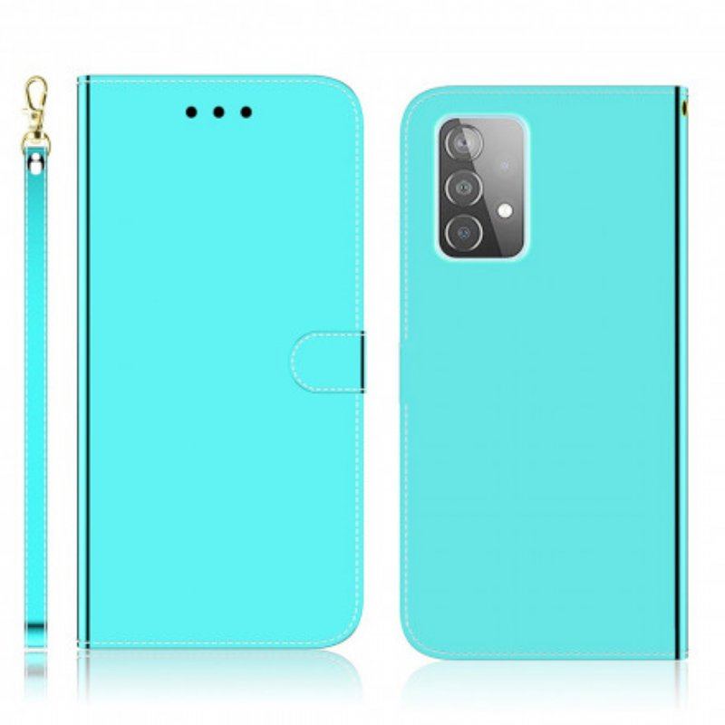 Etui Folio do Samsung Galaxy A52 4G / A52 5G / A52s 5G Osłona Lusterka Ze Sztucznej Skóry