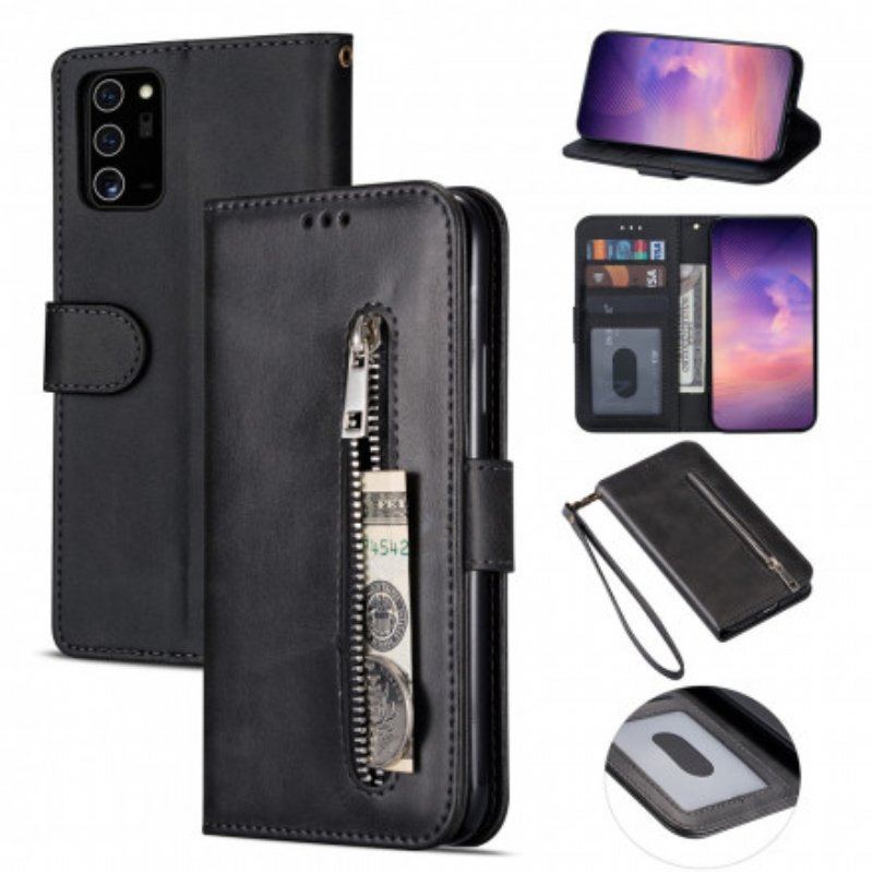 Etui Folio do Samsung Galaxy A52 4G / A52 5G / A52s 5G Portmonetka Z Efektem Skóry