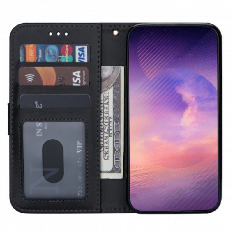 Etui Folio do Samsung Galaxy A52 4G / A52 5G / A52s 5G Portmonetka Z Efektem Skóry