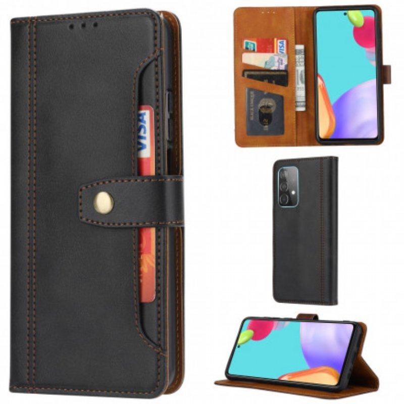 Etui Folio do Samsung Galaxy A52 4G / A52 5G / A52s 5G Przednie Etui Na Karty Z Efektem Skóry