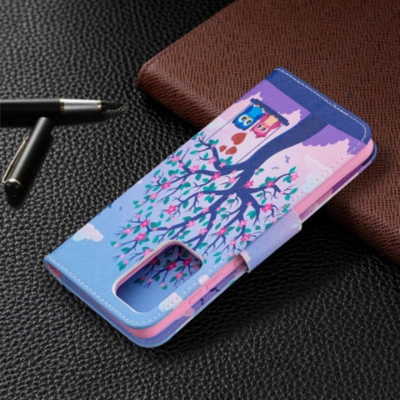 Etui Folio do Samsung Galaxy A52 4G / A52 5G / A52s 5G Sowy Na Huśtawce