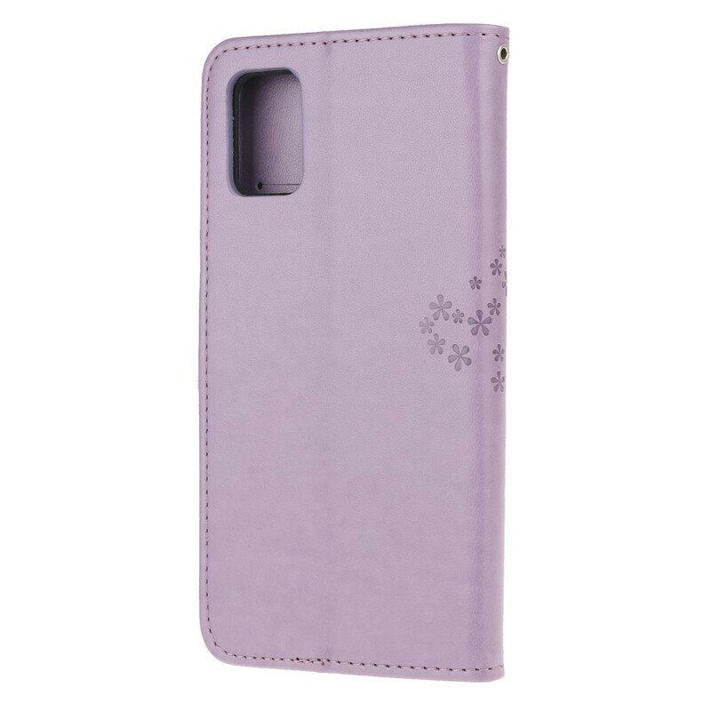 Etui Folio do Samsung Galaxy A52 4G / A52 5G / A52s 5G z Łańcuch Drzewo Stringów I Sowy