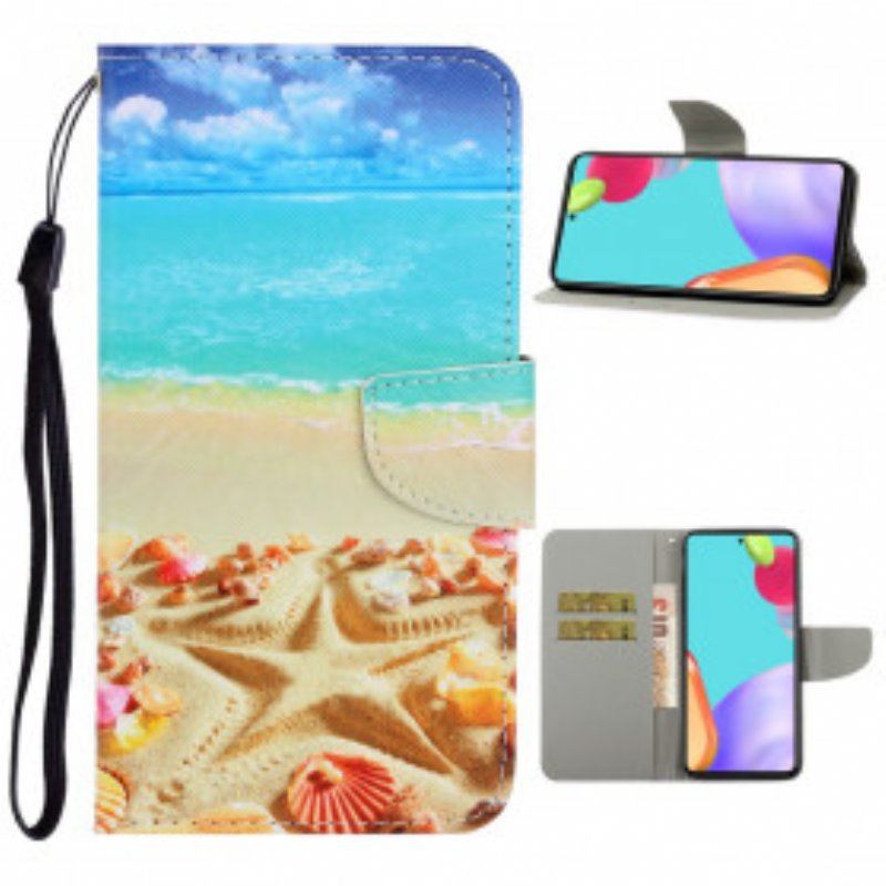 Etui Folio do Samsung Galaxy A52 4G / A52 5G / A52s 5G z Łańcuch Plaża Smyczkowa