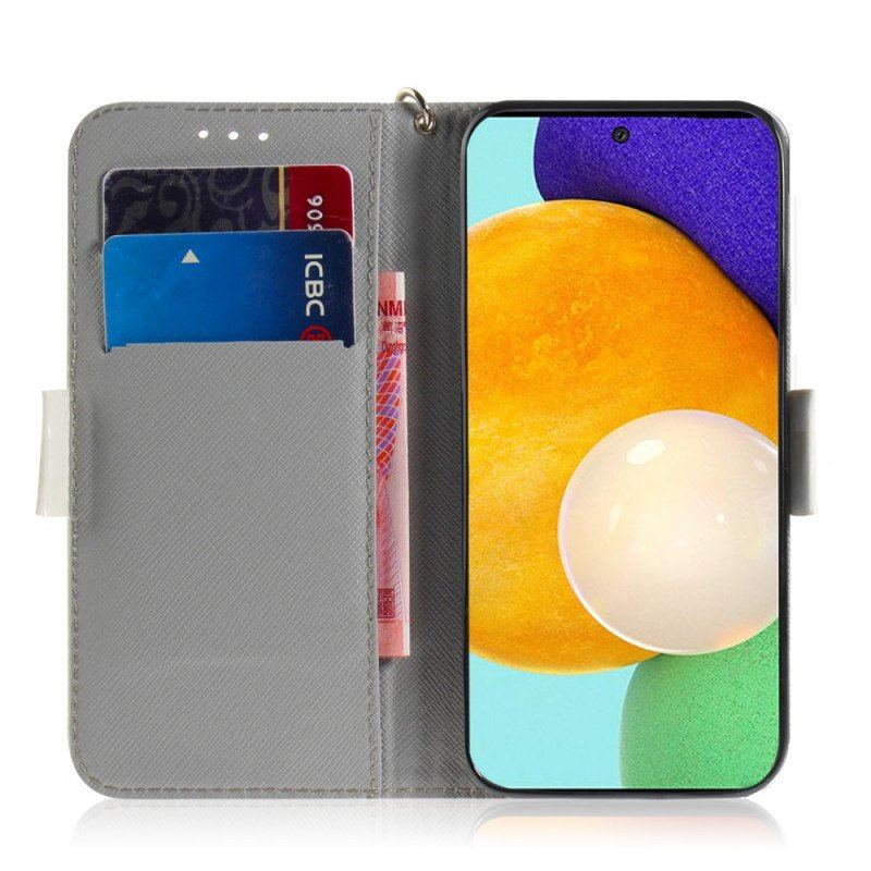 Etui Folio do Samsung Galaxy A52 4G / A52 5G / A52s 5G z Łańcuch Uwielbiam Moje Stringi Dla Psa