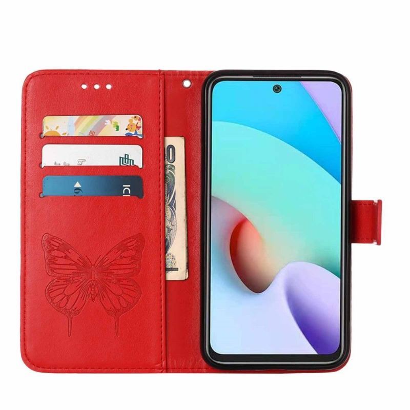 Etui Folio do Xiaomi Redmi 10 Butterfly Flower Posiadacz Karty