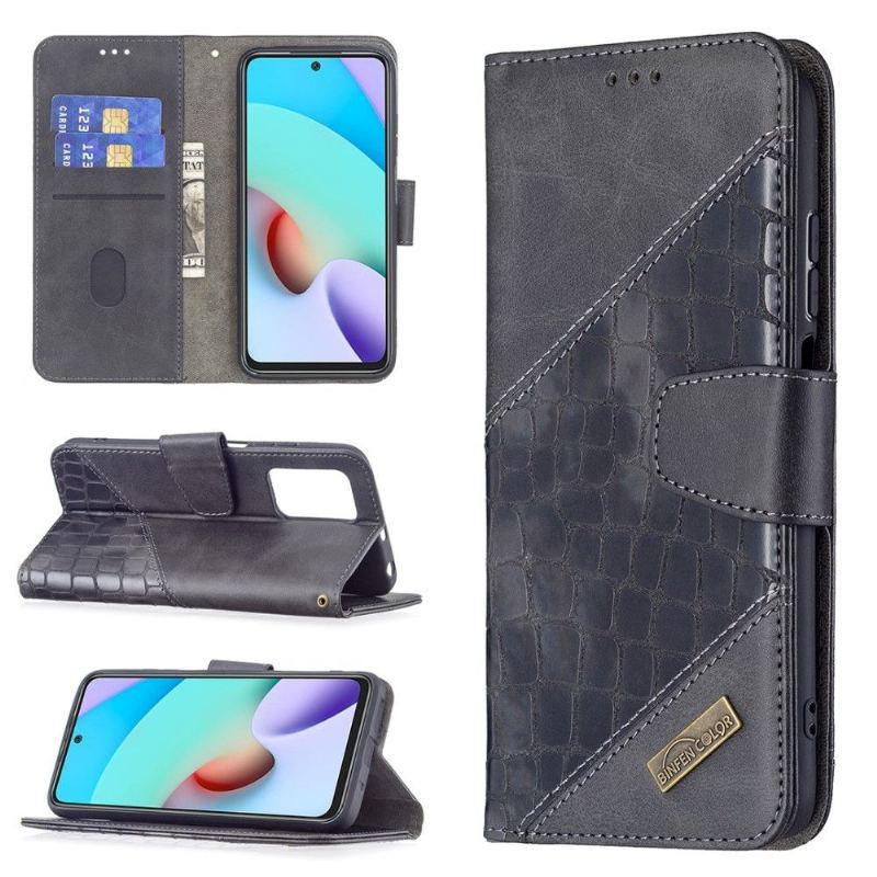 Etui Folio do Xiaomi Redmi 10 Classic Croc Aspect Efekt Skóry