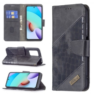 Etui Folio do Xiaomi Redmi 10 Classic Croc Aspect Efekt Skóry