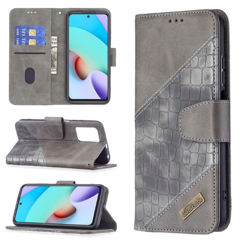 Etui Folio do Xiaomi Redmi 10 Classic Croc Aspect Efekt Skóry