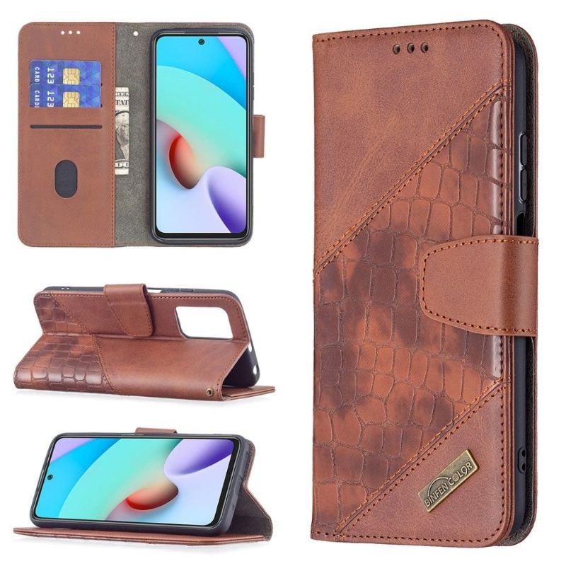 Etui Folio do Xiaomi Redmi 10 Classic Croc Aspect Efekt Skóry