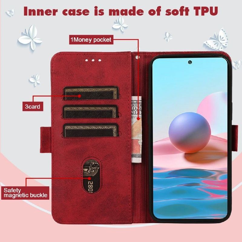 Etui Folio do Xiaomi Redmi 10 Efekt Skóry Kot Ilustracja