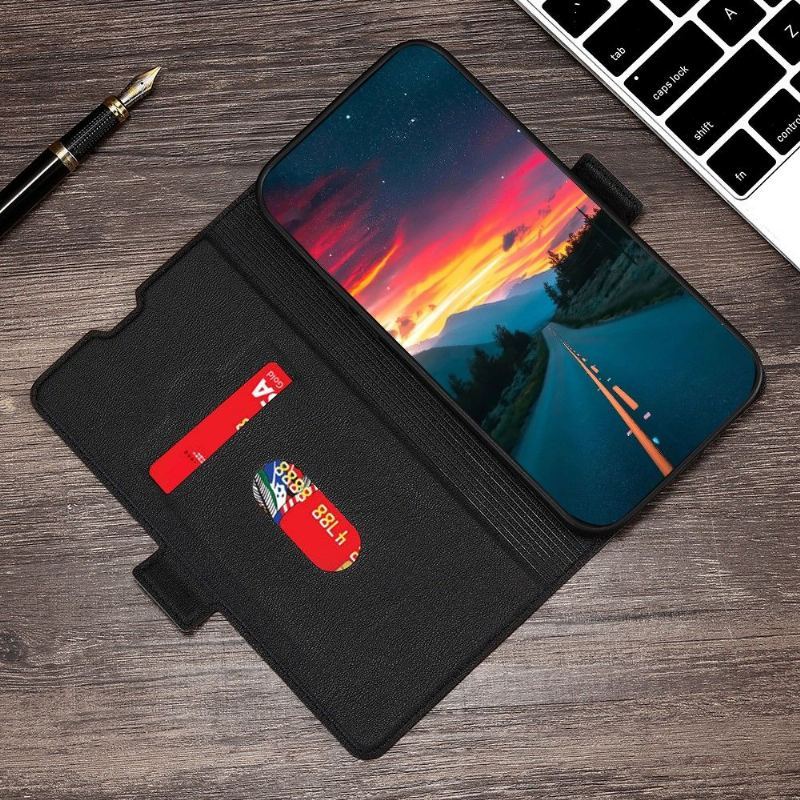 Etui Folio do Xiaomi Redmi 10 Obrzeża Skórzany Futerał Folio Wizytownik