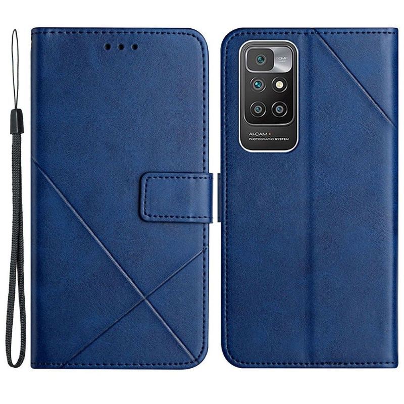 Etui Na Telefon Pokrowce do Xiaomi Redmi 10 Biznes Faux Leather X Linie