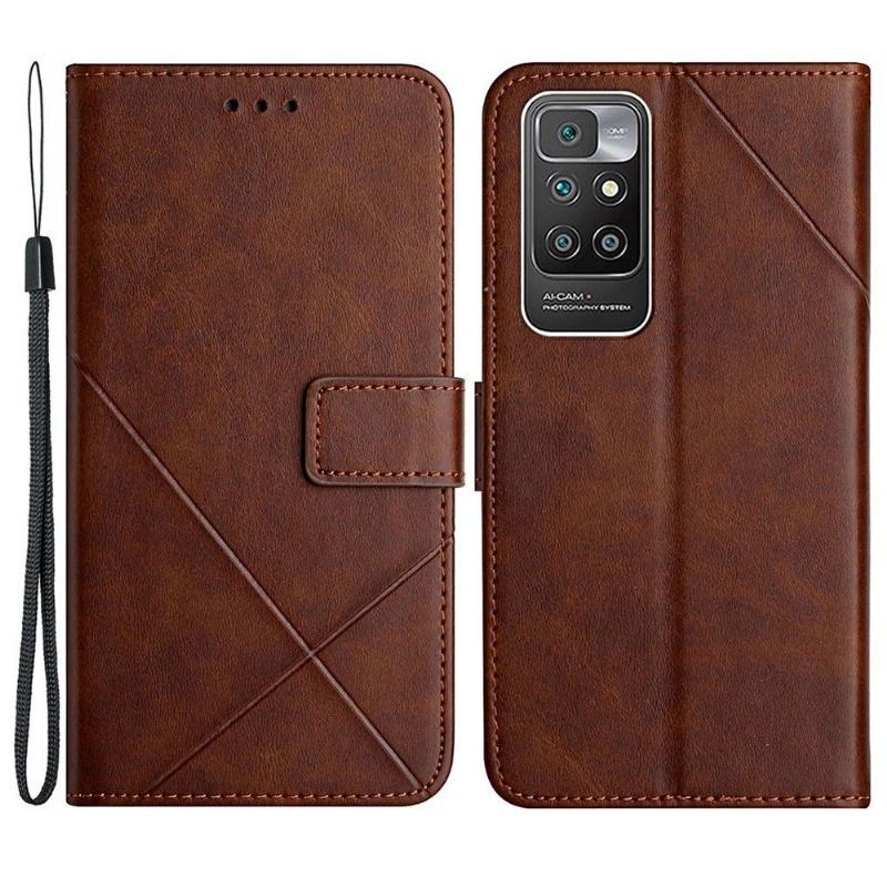 Etui Na Telefon Pokrowce do Xiaomi Redmi 10 Biznes Faux Leather X Linie