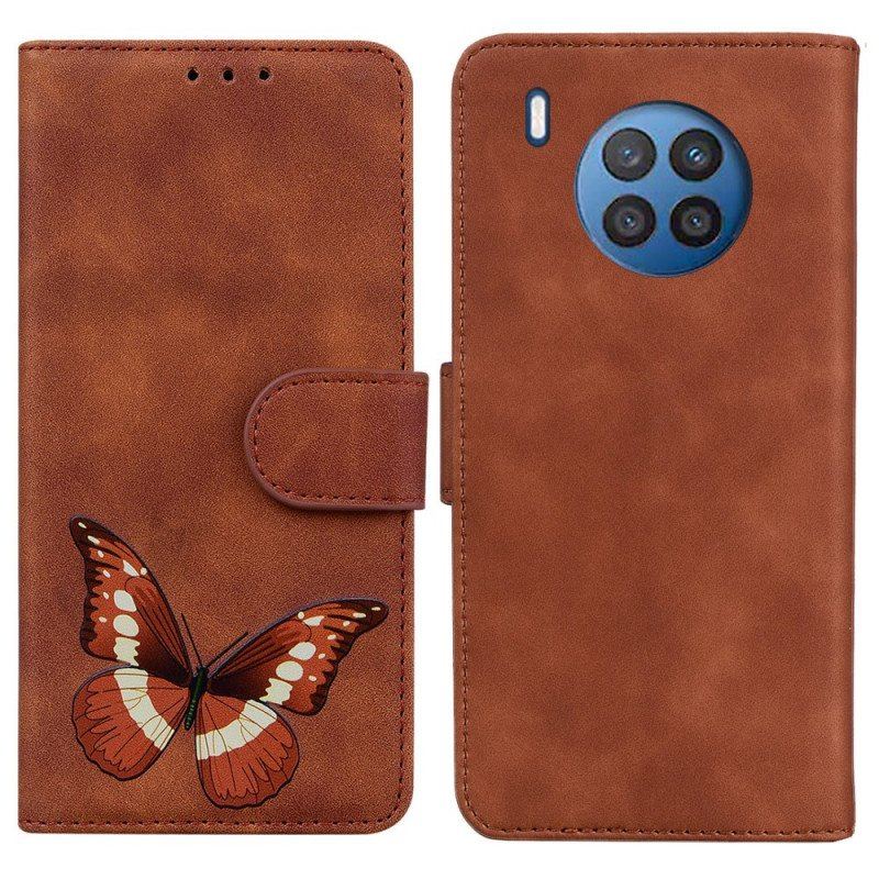 Etui Folio do Honor 50 Lite Motyl Dotykający Skóry