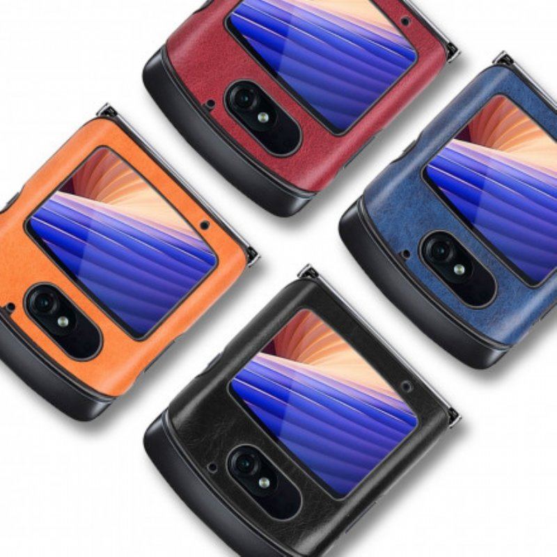 Futerały do Motorola Razr 5G Przeszycia Ze Sztucznej Skóry