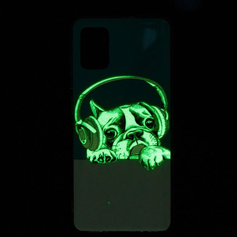 Etui do Samsung Galaxy A32 4G Biznes Luminous Dog Słuchanie Muzyki