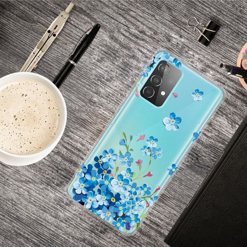 Etui do Samsung Galaxy A32 4G Niebieskie Kwiaty