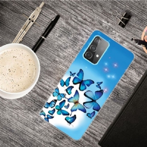 Etui do Samsung Galaxy A32 4G Niebieskie Motyle