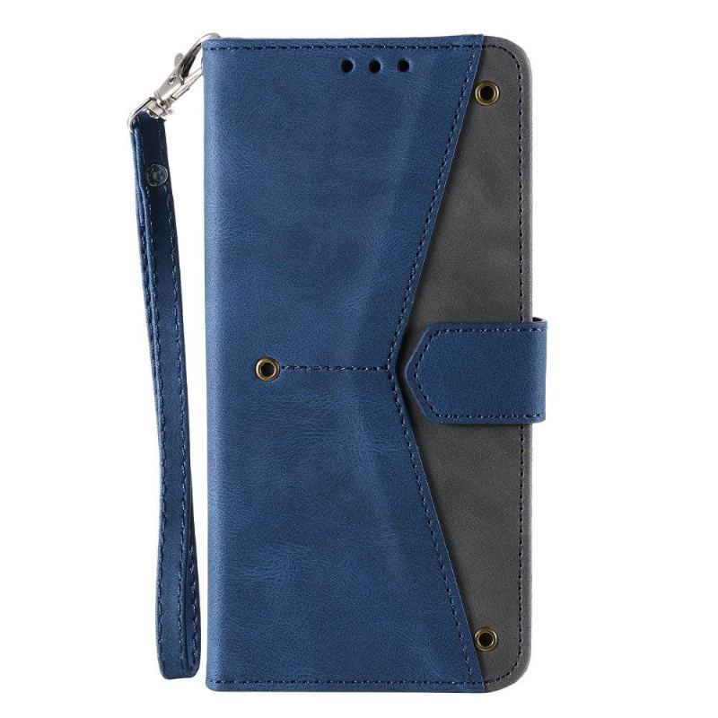 Skórzany Futerał do Samsung Galaxy A32 4G Anti-fall Etui Folio Bicolor