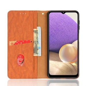 Skórzany Futerał do Samsung Galaxy A32 4G Anti-fall Etui Folio Ze Sztucznej Skóry W Stylu Retro