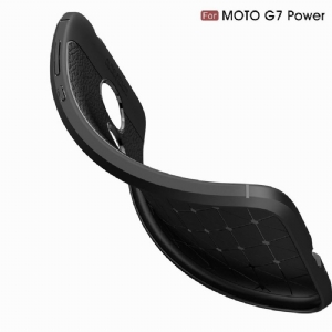 Etui do Motorola Moto G7 Power Żel Wykończeniowy Ze Sztucznej Skóry