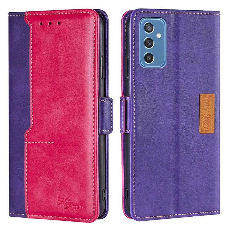 Etui Folio do Samsung Galaxy M52 5G Classic Keyunfei Dwukolorowa Sztuczna Skóra