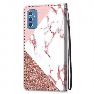 Etui Folio do Samsung Galaxy M52 5G Classic Marmurowy Brokat