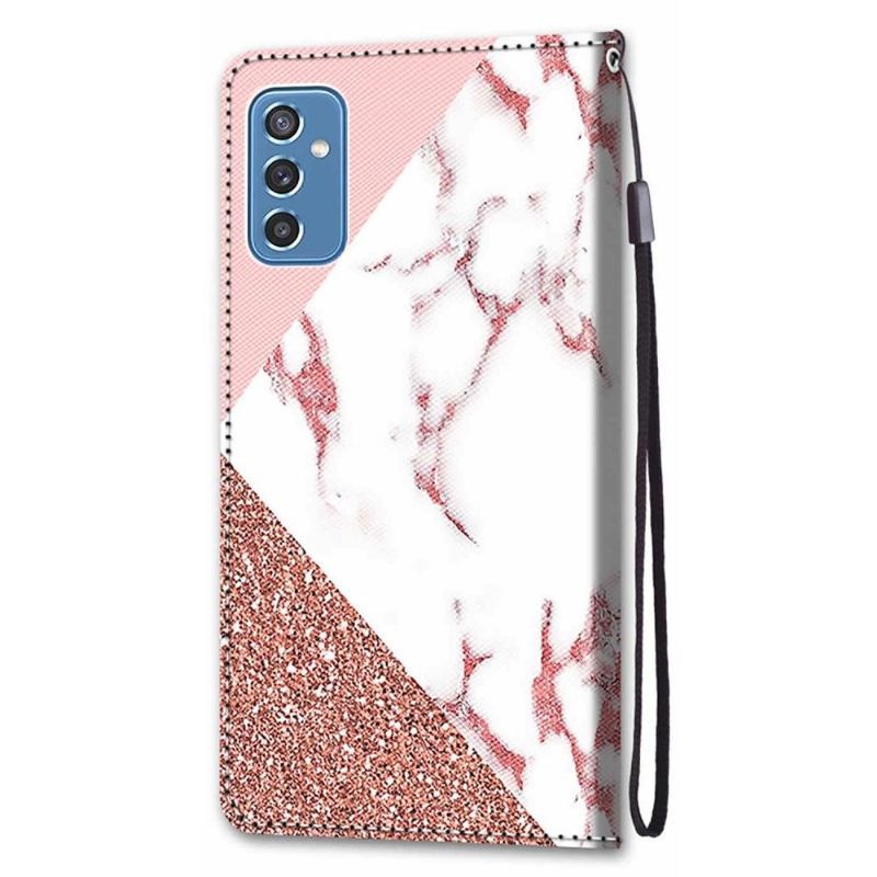 Etui Folio do Samsung Galaxy M52 5G Classic Marmurowy Brokat