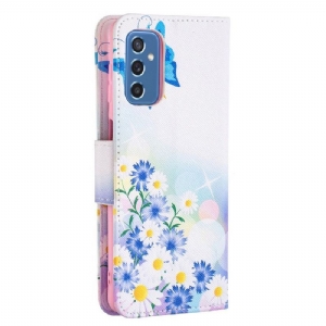 Etui Folio do Samsung Galaxy M52 5G Motyl I Stokrotki