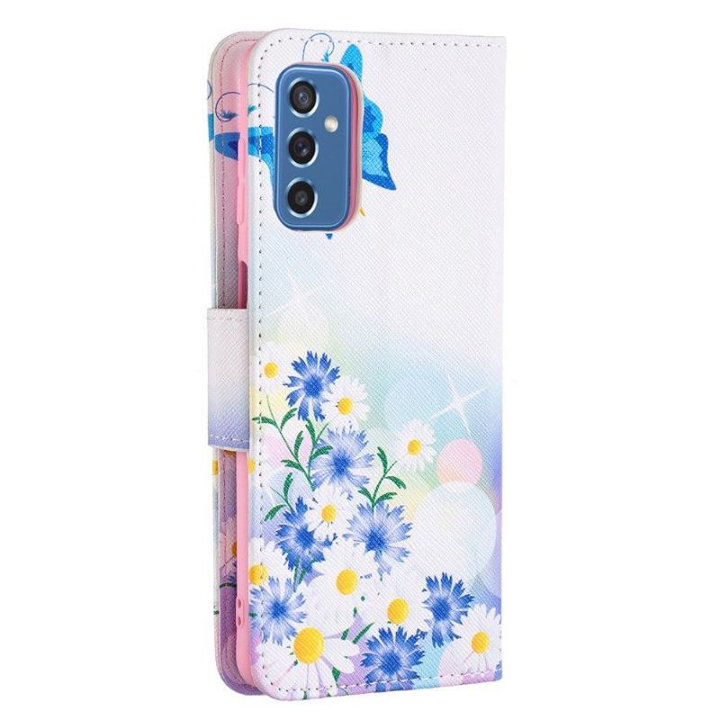 Etui Folio do Samsung Galaxy M52 5G Motyl I Stokrotki