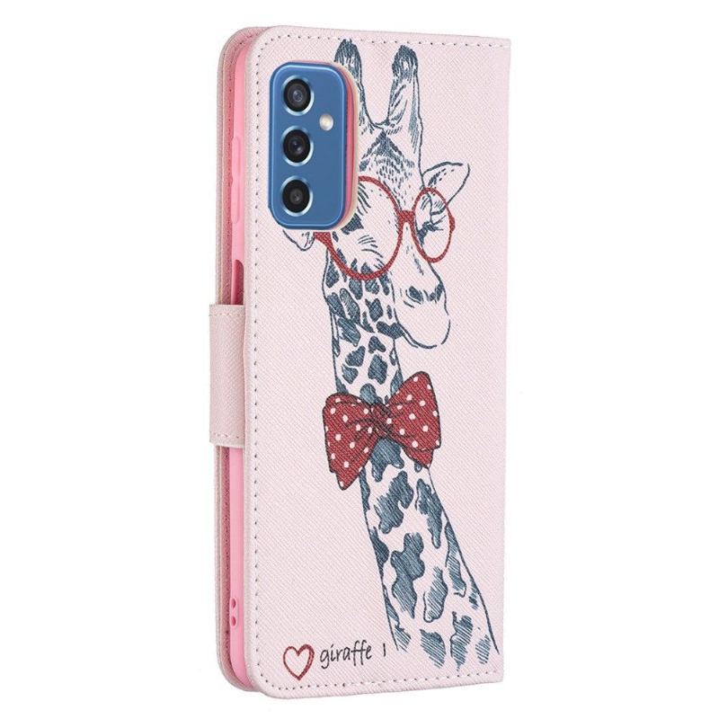 Etui Folio do Samsung Galaxy M52 5G Żyrafa W Okularach