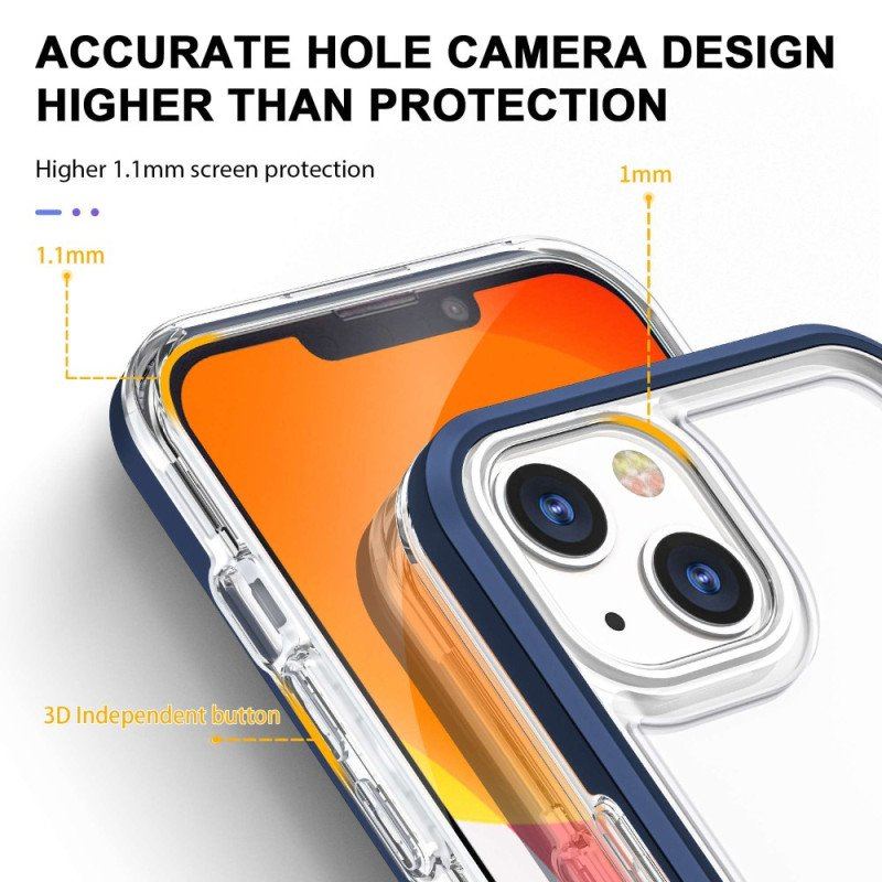 Etui do iPhone 14 Krawędzie W Kolorze Kryształu