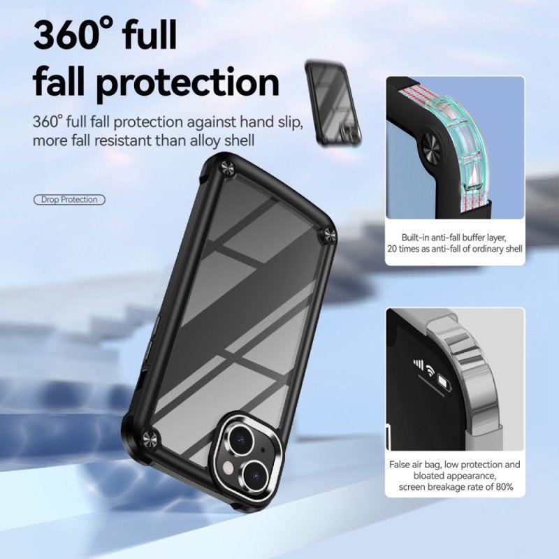 Etui do iPhone 14 Przezroczysty Stop Aluminium