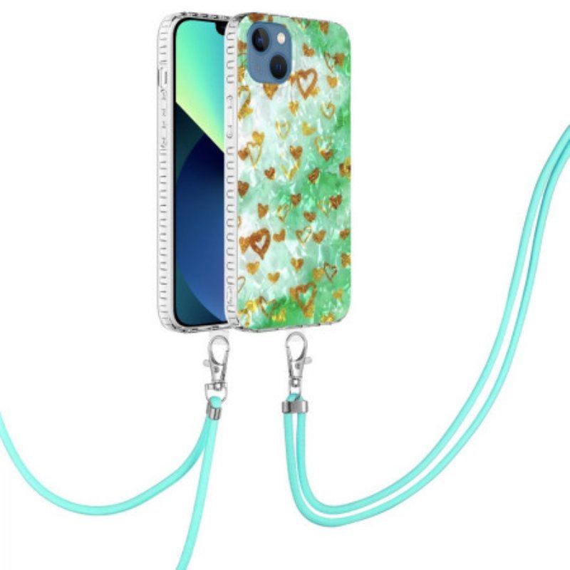 Etui do iPhone 14 ze Sznurkiem Stylowy Sznurek W Serca