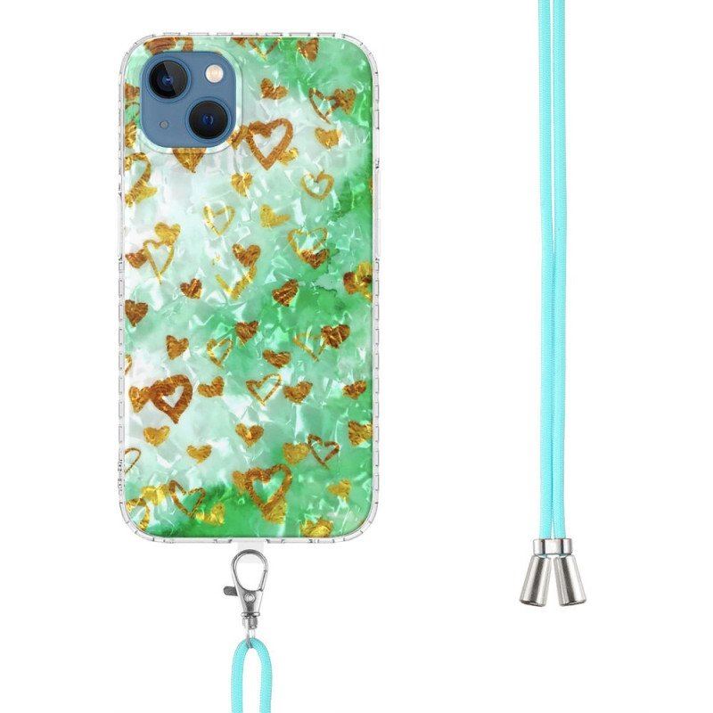 Etui do iPhone 14 ze Sznurkiem Stylowy Sznurek W Serca