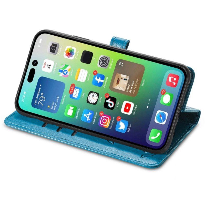 Etui Folio do iPhone 14 Animowane Zwierzęta