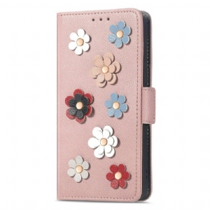 Etui Folio do iPhone 14 Dekoracyjne Kwiaty