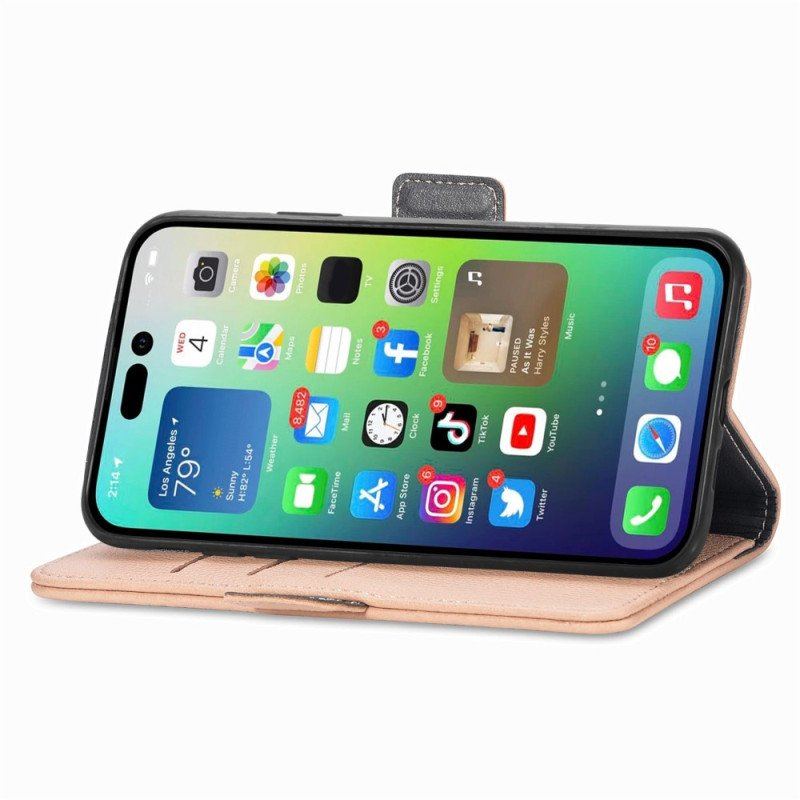 Etui Folio do iPhone 14 Dekoracyjne Kwiaty